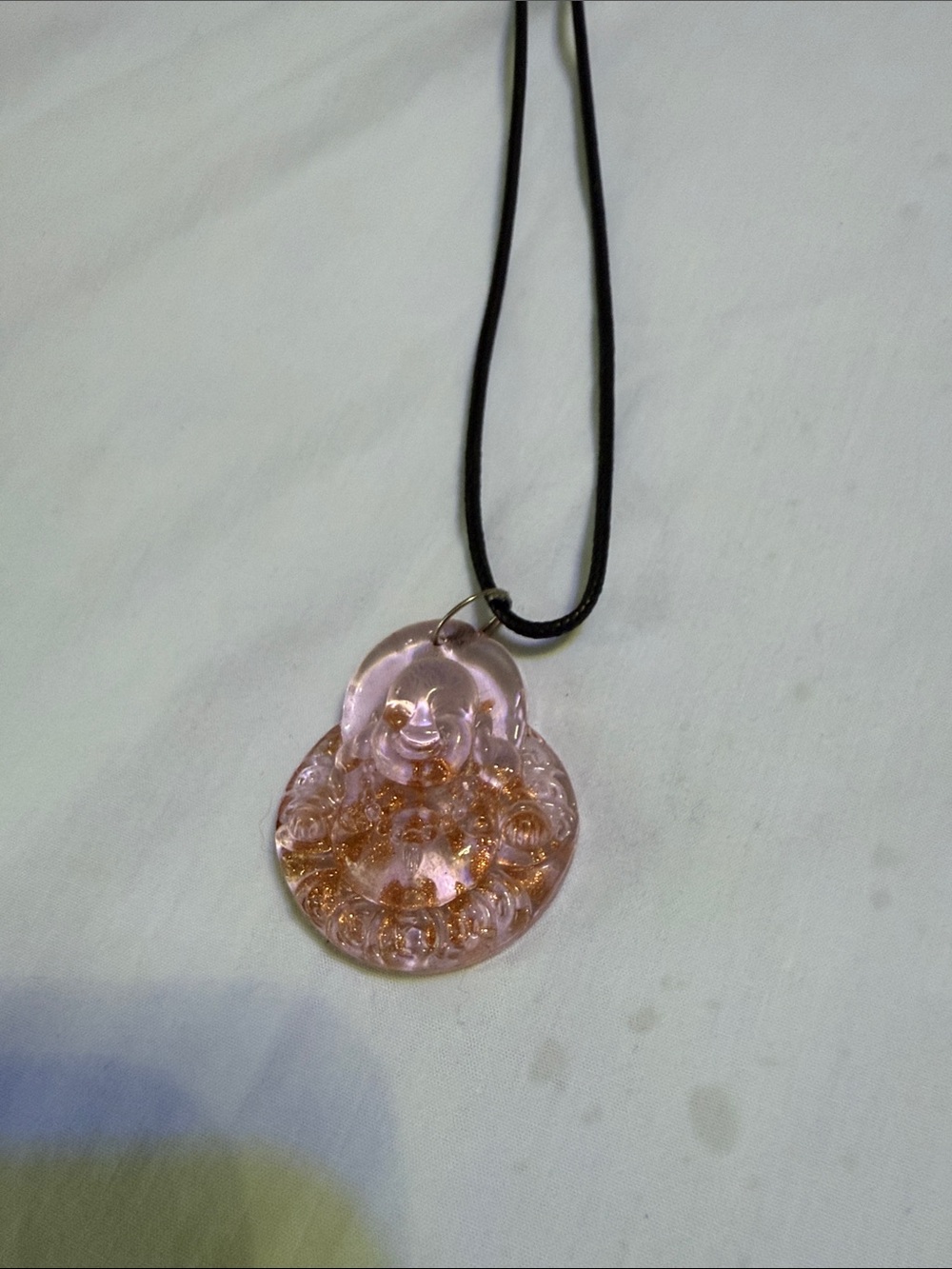 hippie buddha glass pendant necklace